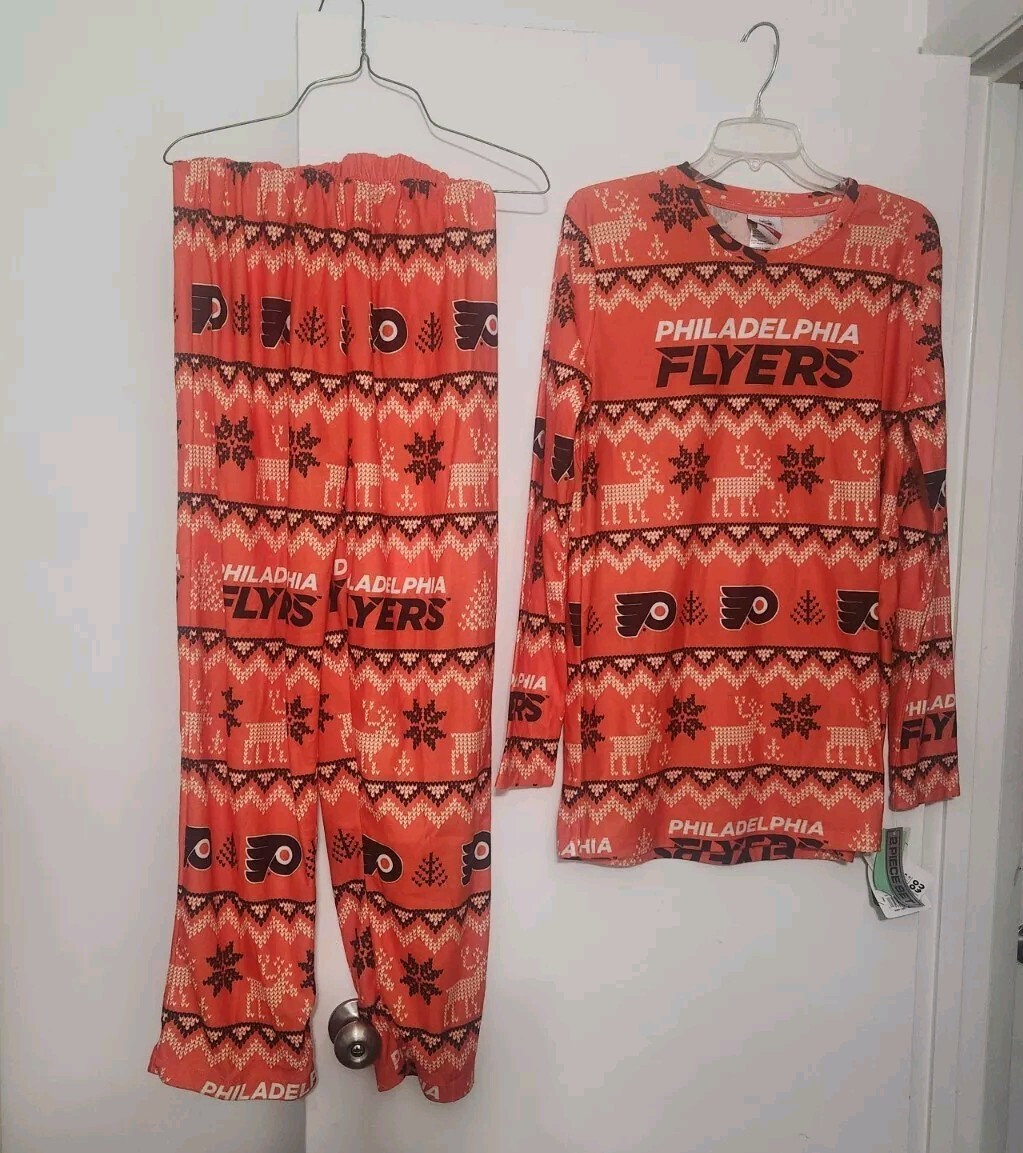 NHL Philadelphia Flyers Youth XL Ugly Sweater Christmas Pajamas NEW W/ TAGS