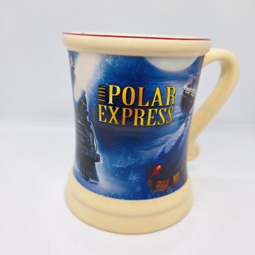 Polar Express Mugs Embossed 3D Raised Ceramic Hot Chocolate Cup Mug - Picture 1 of 13