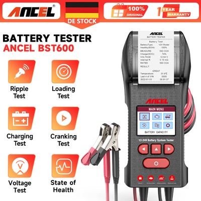 2025 ANCEL BST600 KFZ Batterietester 12V Batterie Prüfer mit Eingebaut Drucker