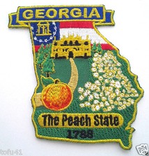 GEORGIA STATE MAP (3-5/8) Biker Patch PM6711 ...