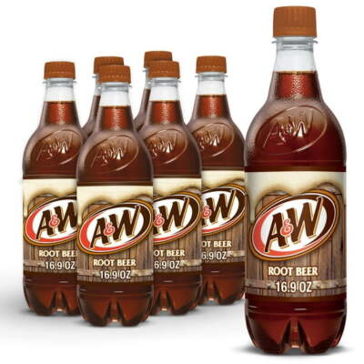 #ad Aamp;W Root Beer Soda Pop 16.9 fl oz 6 Pack Bottles Free Shiping $19.99