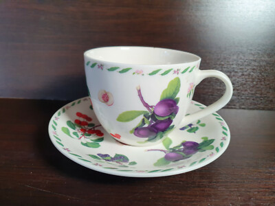 Leonardo Collection Große Fruchtmuster Kaffee Tee Tasse Becher Untertasse 13 cm