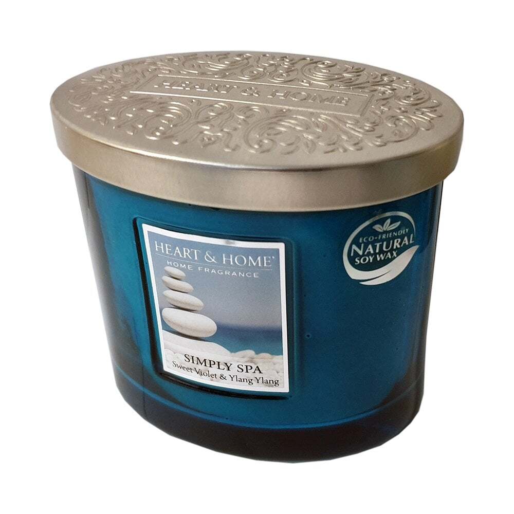 Heart & Home Ellipse Twin Wick Soy Wax Candle - Simply Spa 00276260303