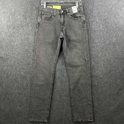 Levis 502 Taper Jeans Men's 29x32 Charcoal Black Denim Stretch NWT