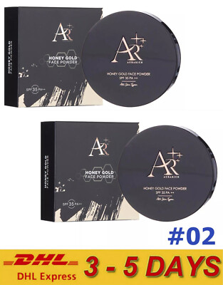 2 x AURARICH Honey Gold Face Powder #02 SPF35 PA++ 15 g with collagen