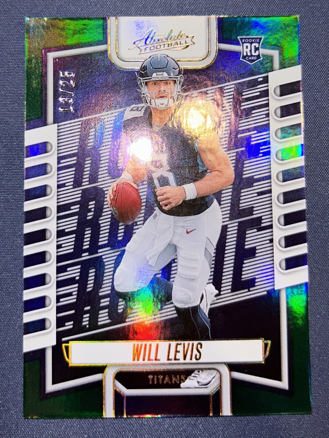 2023 Panini Absolute Football Will Levis Rookie Card Green Spectrum /25 RC #114
