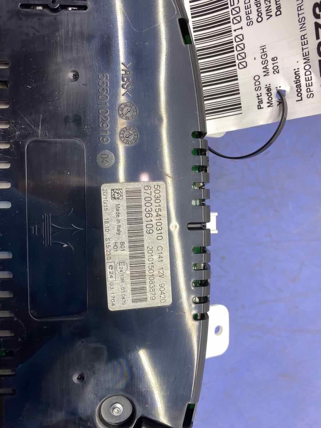 2014 - 2016 MASERATI GHIBLI M157 OEM SPEEDOMETER GAUGE CLUSTER *55K* 670036109