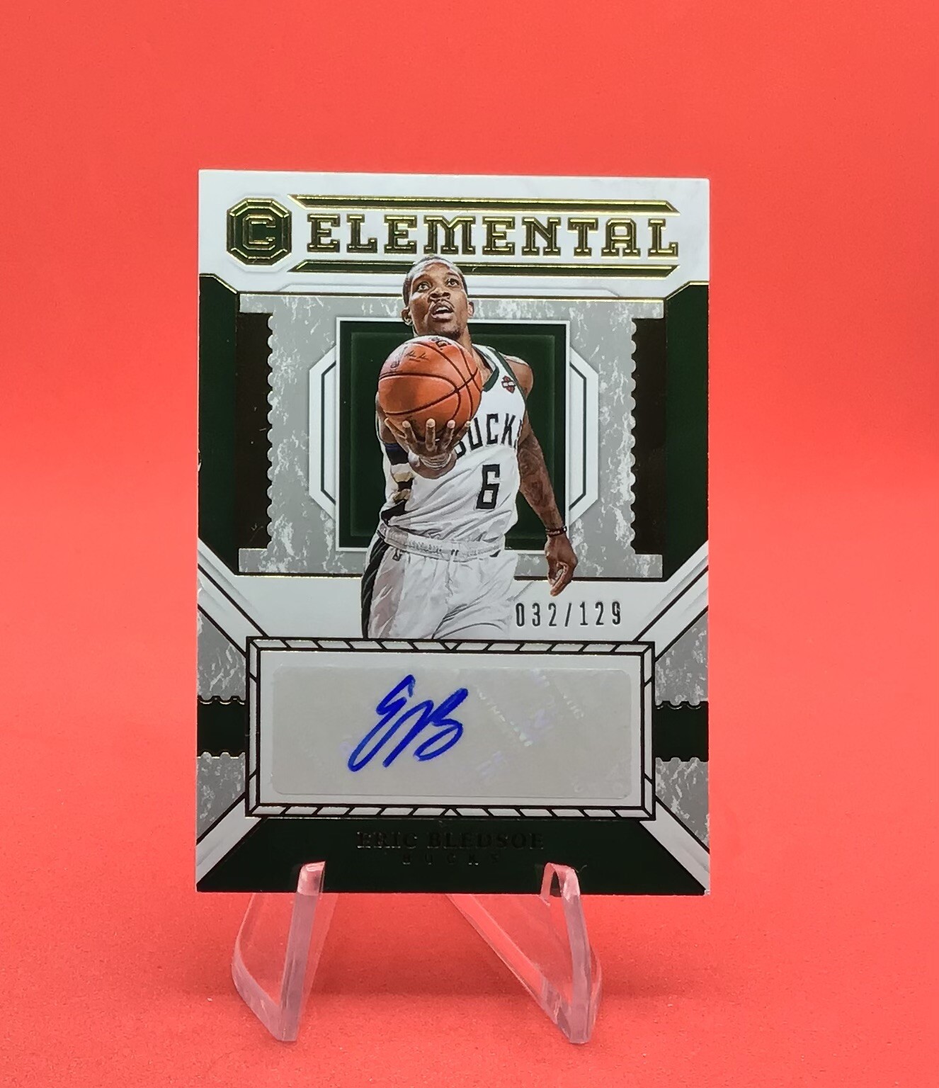2018-19 Panini Cornerstones Elemental Auto 032/129 Eric Bledsoe Auto #ES-EBS