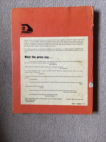 Vauxhall Viva HC Haynes Owners Workshop Manual - 1970 - 1974 - Picture 3 of 3