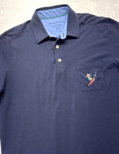 Tommy Bahama Island Zone Short Sleeve Polo Shirt Men M Navy Girl Surfing