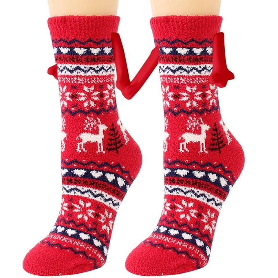Couple Christmas Socks Unisex Hand in Hand Sock Hand Socks