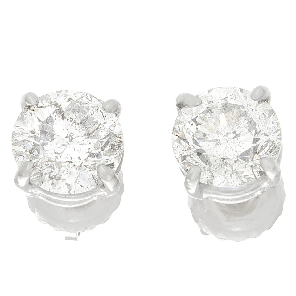 Juego de aretes de 6,00 quilates de diamantes de corte redondo con certificación GIA de oro de 18 k