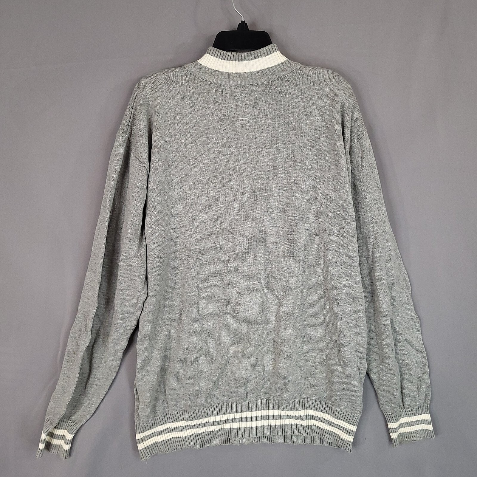 Basic Code Men's Full Zip Knit Sweater Jacket Gra… - image 4