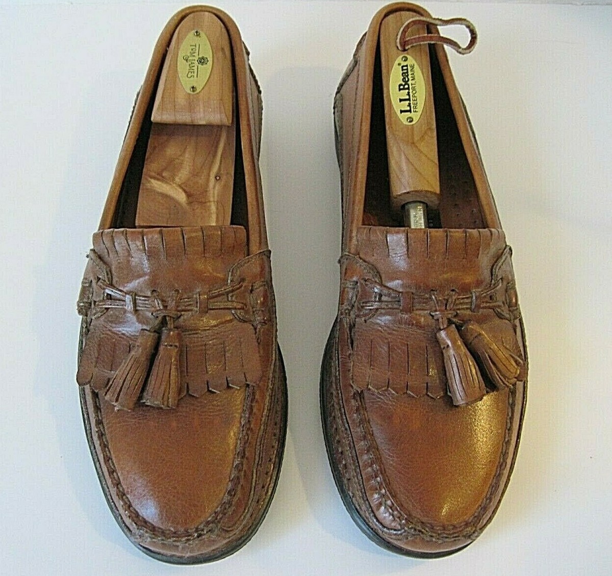 Johnston & Murphy Brown Leather Tassel Kiltie Loafers Shoes 