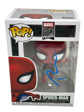 Tobey Maguire Signed Spider-Man Funko Pop #593 Autograph Marvel 80 Years JSA COA