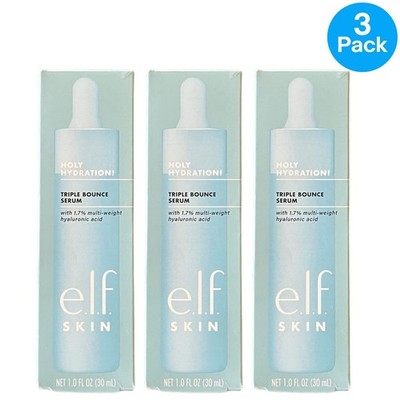 e.l.f. Holy Hydration Triple Bounce Serum 3 Pack 1.0 oz New