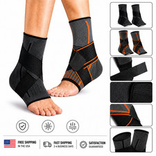 Ankle Brace Compression Sleeve Support Plantar Fasciitis Pain Relief Foot Wrap