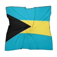 Bahamas Flag Head Scarf for Women Square Neck Head Scarf Lightweight Chiffon ...