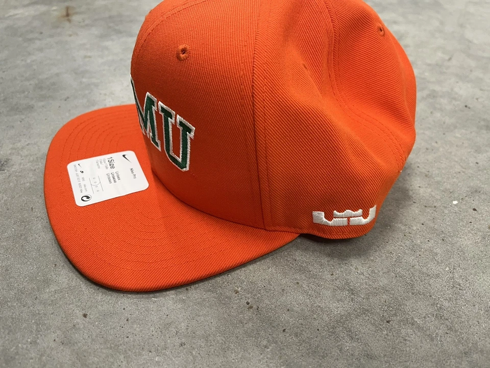 Gorra Florida A&M Rattlers FAMU Nike SnapBack Lebron Naranja Pro Billete Plano Nueva con Etiquetas Foto 4 de 4