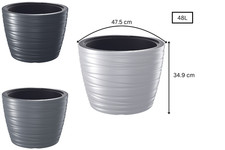 Round Tall Plant Pots Elegant Large Flower 6 Sizes Indoor Outdoor Garden Planter