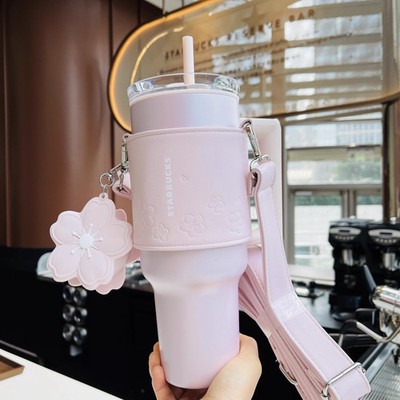 2026  Starbucks China Twilight Sakura Series 40oz SS Cup w/ Sleeve set！！