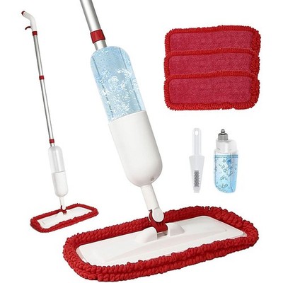 2 in 1 Spray Mop Wet Dry Microfiber Floor Easy Cleaner with 4 Pads 650ml Bottle