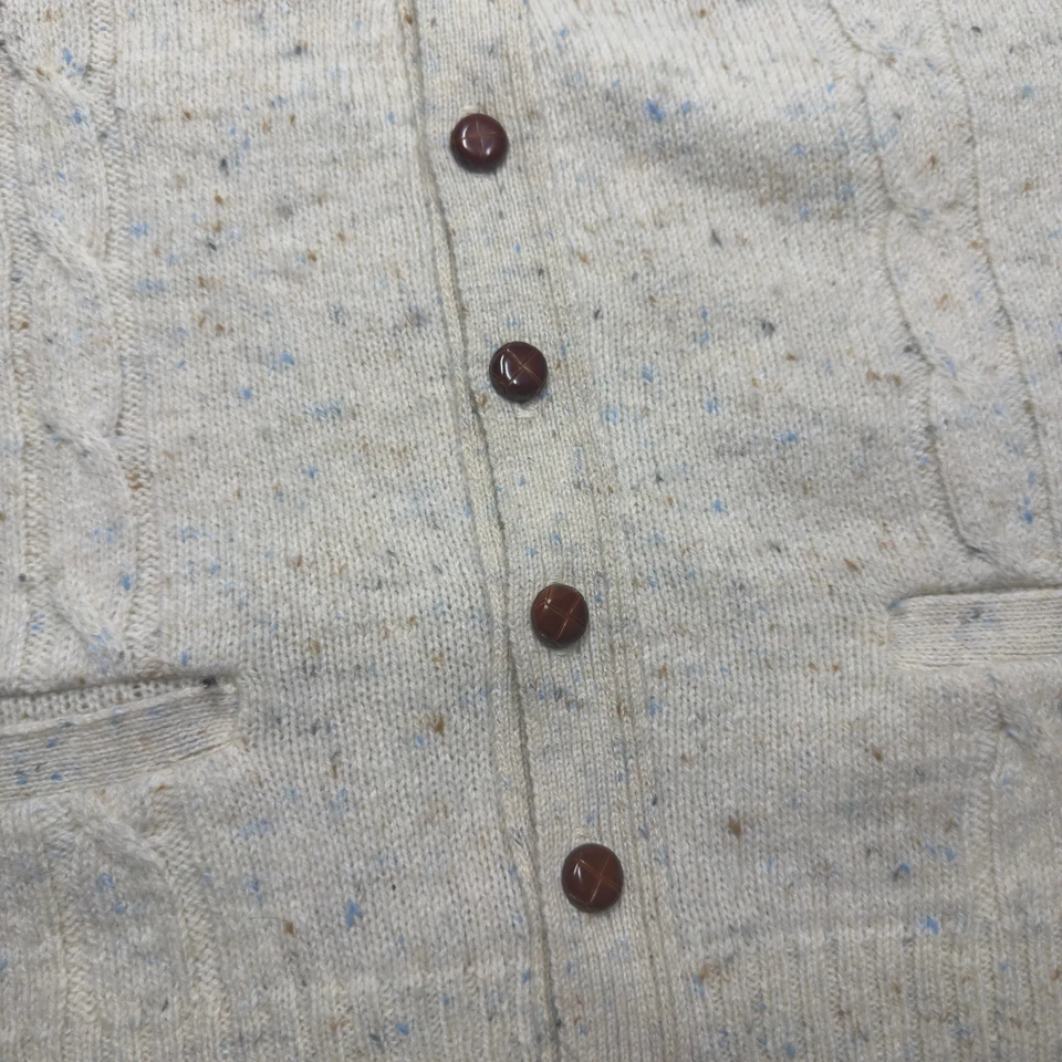 Chaleco Robert Bruce Para Hombres 2XL De Colección Botón Frontal Mezcla de Lana Cable Tejido Abuelo Foto 3 de 4