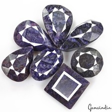 500 Cts/7 Pcs Natural African Blue Sapphire Mix Cut 25-41mm Loose Wholesale Gems