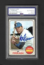 Al Ferrara Dodgers Signed 1968 Topps Card PSA DNA Certified Authentic Auto