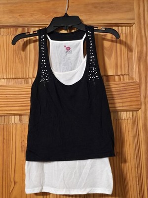 Miley Cyrus & Max Azaria Girl's Tank Top - Black & White Size XS 