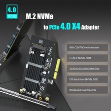 M.2 NVMe to PCIe 4.0 X4 Adapter with Heatsink 22x70mm for NVMe SSD
