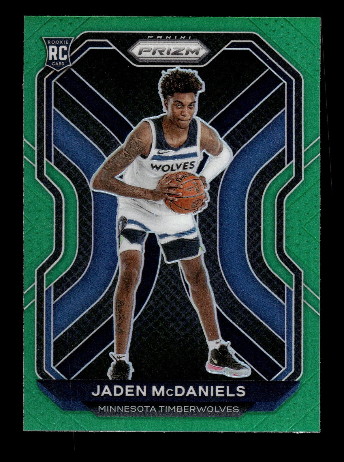 2020-21 Panini Prizm #277 Jaden McDaniels Green Prizms ROOKIE RC