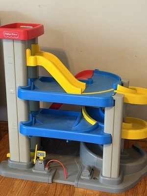 Fisher Price Big Action Car Parking Garage Race Track 1995 Ramp Toy Playset