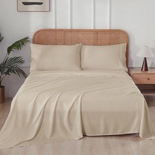 100 Bamboo Viscose Queen Sheet Set, 400 Thread Count, Cooling Sheets for Hot...