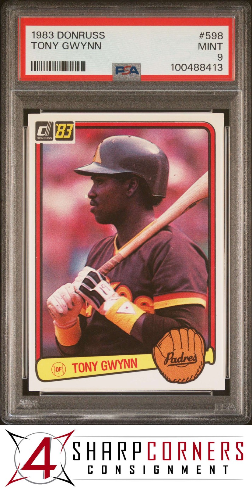 1983 DONRUSS #598 TONY GWYNN RC PADRES HOF PSA 9