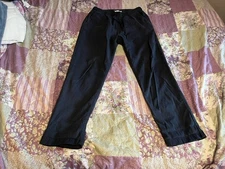 Save Khaki United SKU Pants Mens Size Large Drawstring Elastic Waist Navy Blue