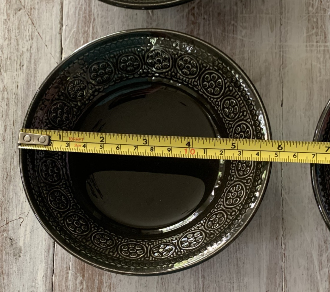 4 Vtg 60s Laveno Diamondstone Green Daisy Margherita MCM Dessert Bowls A. Campi