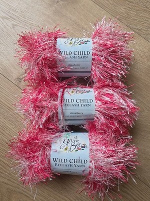 Yarn Bee Wild Child Eyelash Yarn Strawberry Lot X 3 Skeins Pink Hobby Lobby