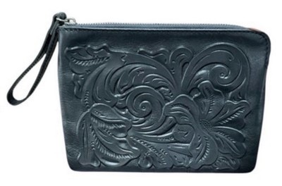 Patricia Nash Cassini Leather Dark Green Wristlet Clutch