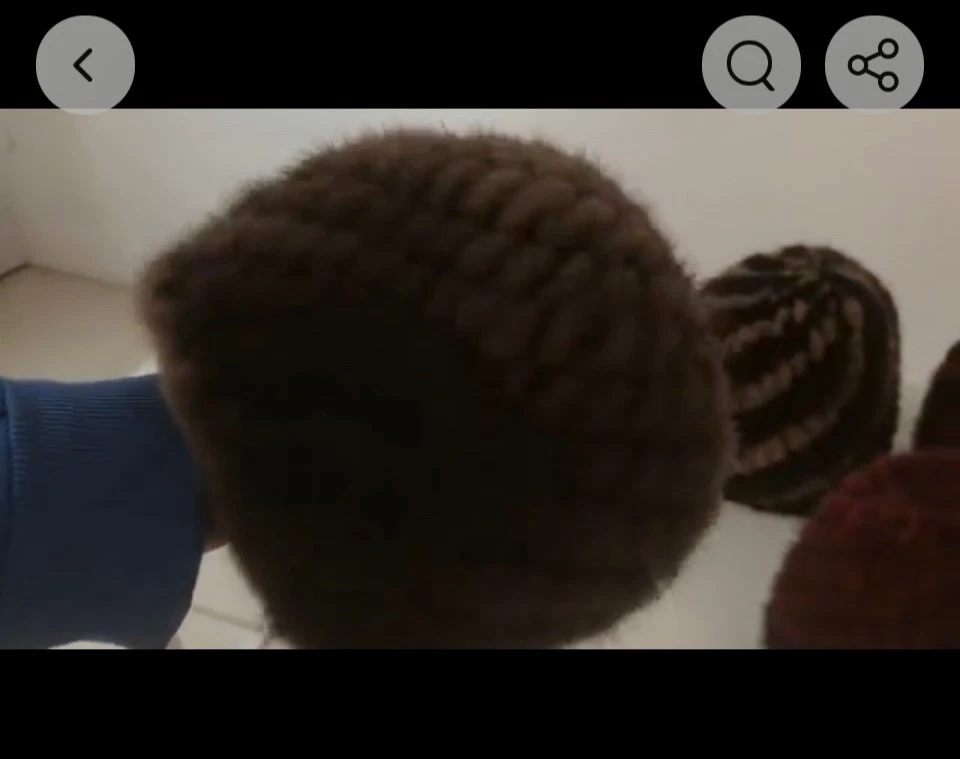 100% MINK FUR REAL FUR帽子冬季女式豆豆时尚礼物 — 第 2/4 张图片