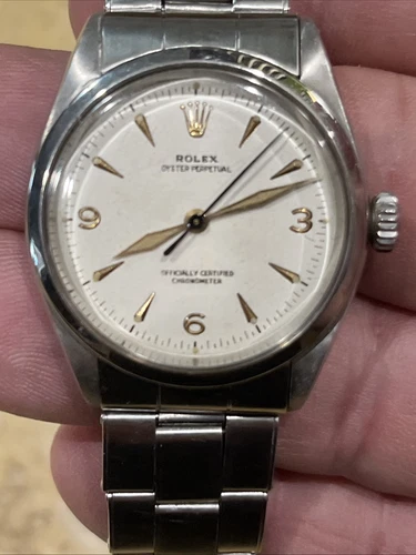 Rolex Men's Watch Oyster Perpetual 6284 Vintage Stainless  Original Flex-Band