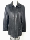 Kenneth Cole Women's Black Leather Jacket L Full Zip — photo 1