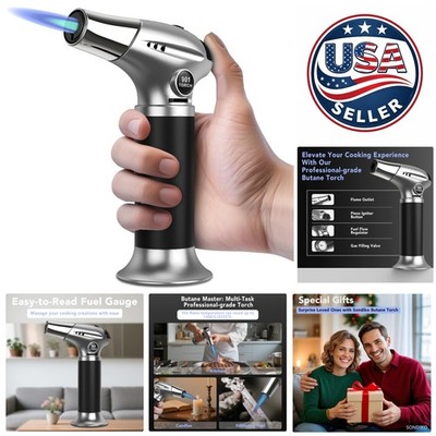 Refillable Creme Brulee Torch - Multi-Purpose Butane Torch for Cooking & Crafts