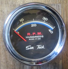 Vintage Rare Sun Tach Tachometer Model St-608 6 Cyl 12 Volt