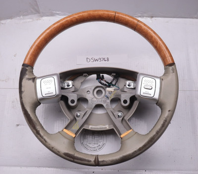 GC 2004-2009 Lt Greystone Gray Dodge RAM 1500 Aspen Wood Leather Steering Wheel