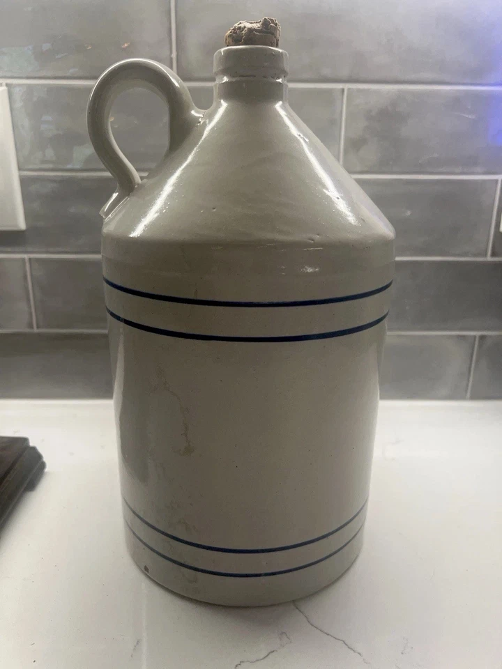 Jarra de gres vintage jarra antigua esmaltada con sal Moonshine, estilo vajilla, 1 galón Foto 2 de 3