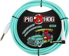 Pig Hog "Seafoam Green" Instrument Cable, 20ft Right Angle