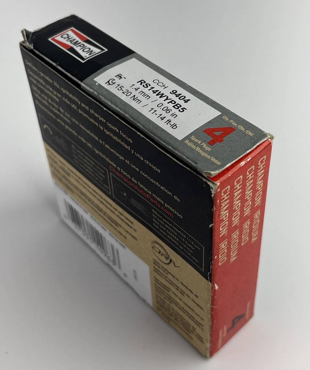 Set Of 4 Champion 9404 Iridium Spark Plugs RS14WYPB5 photo 3