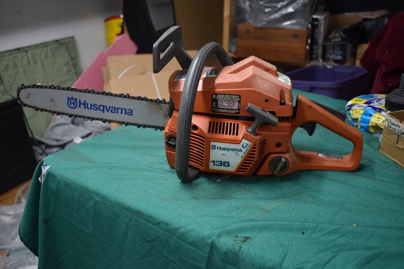Husqvarna 136 Chainsaw - For Parts or Repair - Has Spark and Compression