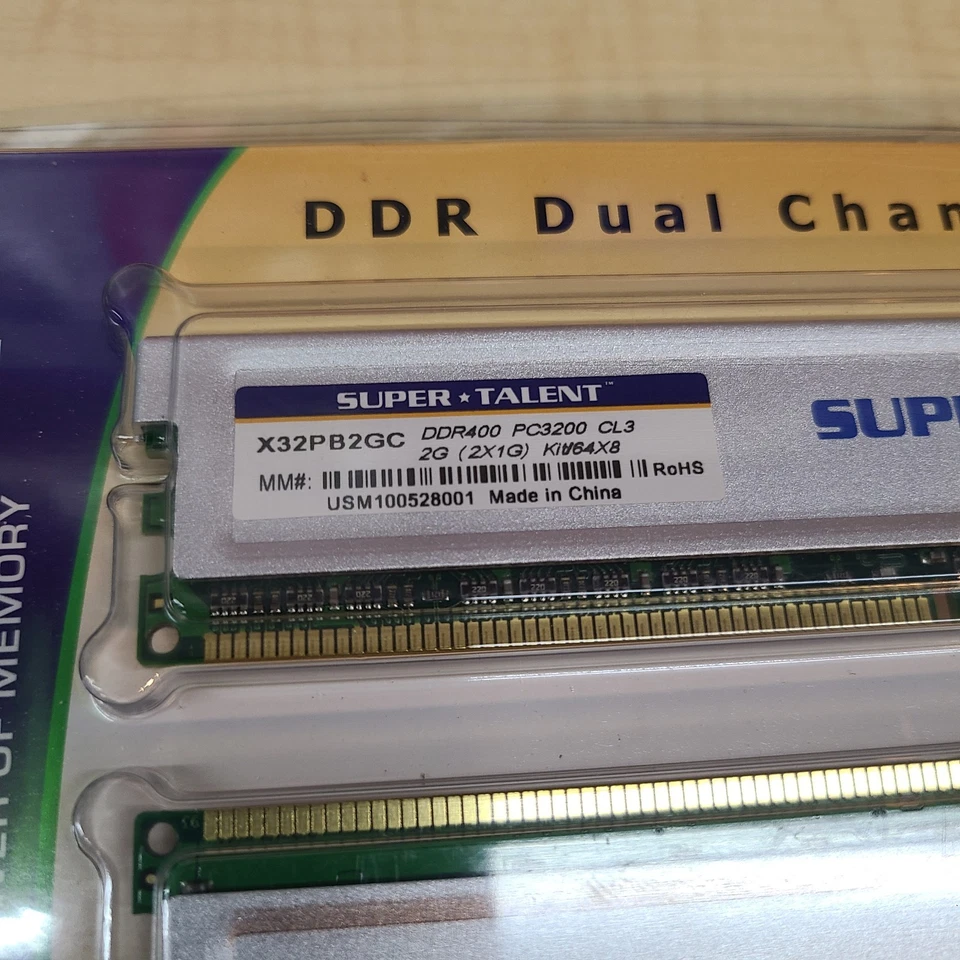 RARE New 2GB (1GBx2) Super Talent PC-3200 400mhz Ram Memory - Image 2 of 3